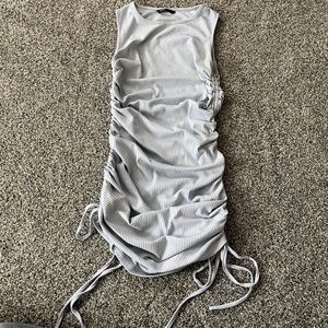 Striped Ruched Sleeveless Dress